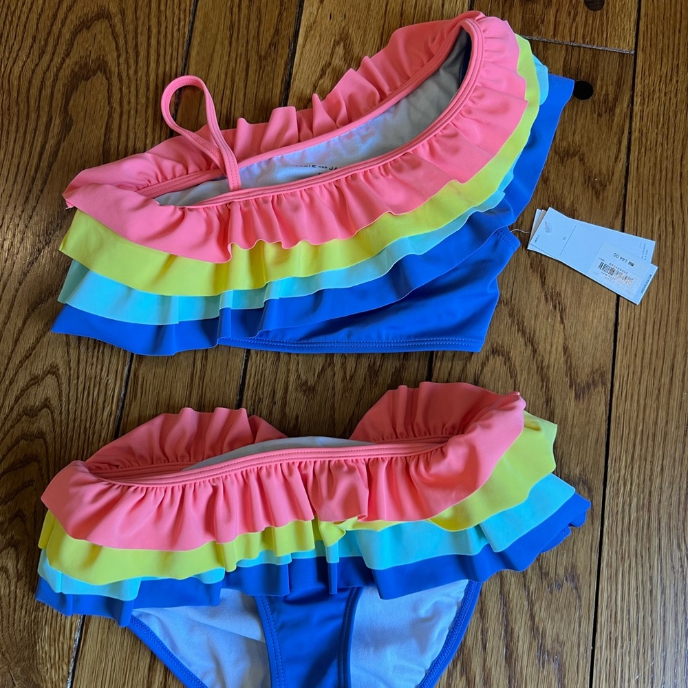 Janie and Jack Colorful Ruffled Bikini Set